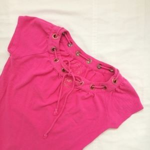 MICHAEL KORS Magenta Short Sleeve Shirt